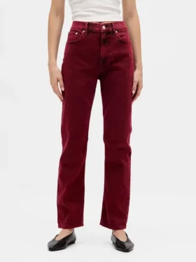 Jeans slim droit taille haute style années 90