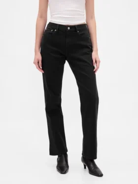 Jeans slim droit taille haute style années 90