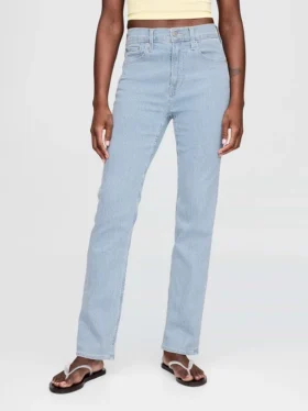 Jeans slim droit taille haute style années 90