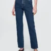 Jeans slim droit taille haute style années 90