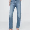 Jeans slim droit taille haute style années 90