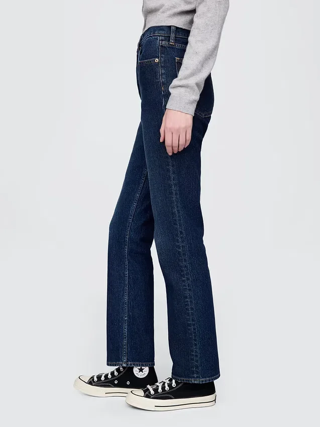 Jeans slim droit taille haute style années 90
