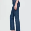 Jeans slim droit taille haute style années 90