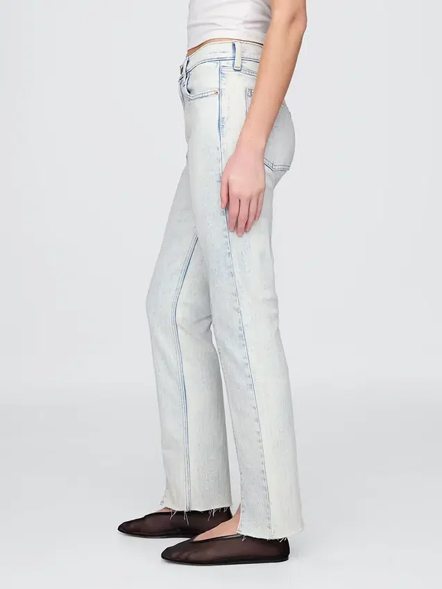 Jeans slim droit taille haute style années 90