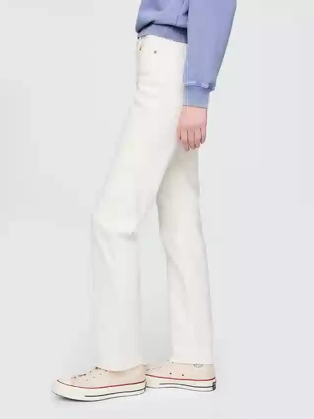 Jeans slim droit taille haute style années 90