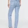 Jeans slim droit taille haute style années 90