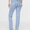 Jeans slim droit taille haute style années 90