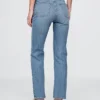 Jeans slim droit taille haute style années 90