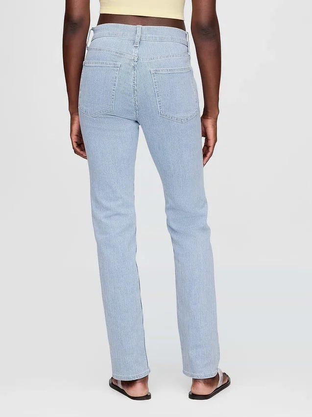 Jeans slim droit taille haute style années 90