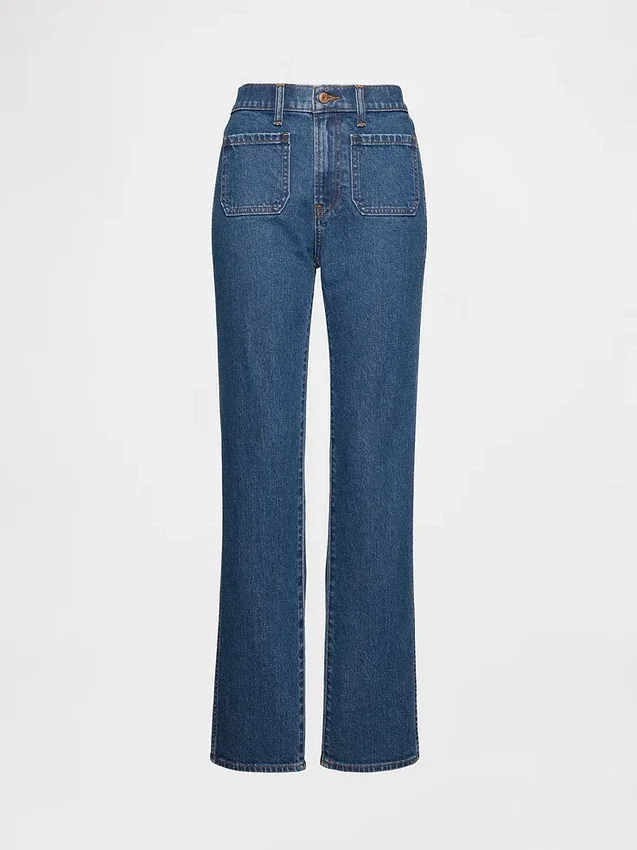 Jeans slim droit taille haute style années 90
