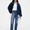 Jeans slim droit taille haute style années 90