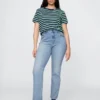 Jeans slim droit taille haute style années 90