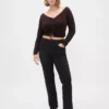Jeans slim droit taille haute style années 90
