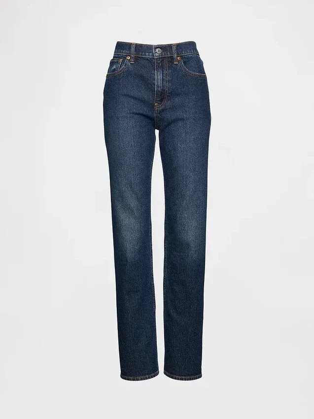 Jeans slim droit taille haute style années 90