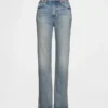 Jeans slim droit taille haute style années 90