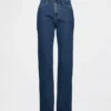 Jeans slim droit taille haute style années 90
