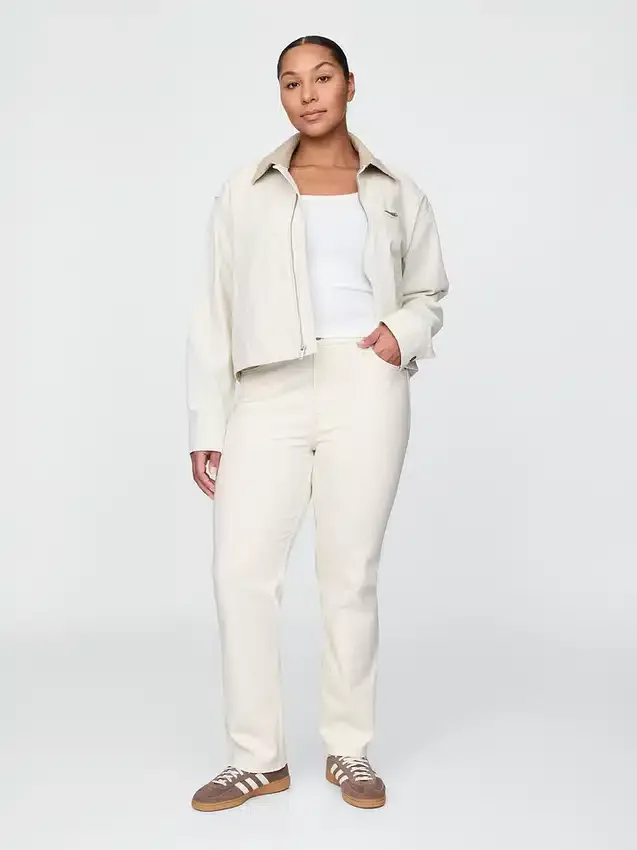 Jeans slim droit taille haute style années 90