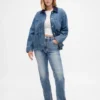 Jeans slim droit taille haute style années 90