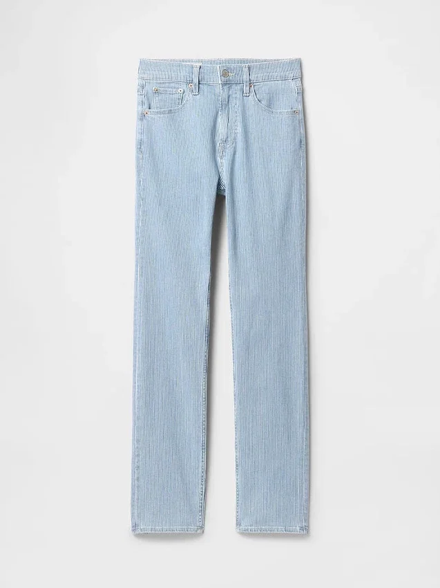 Jeans slim droit taille haute style années 90