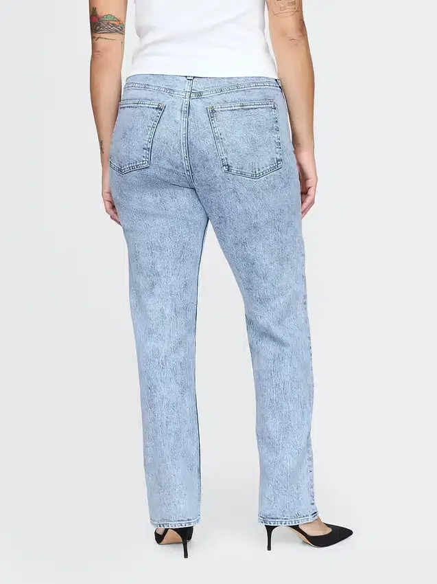 Jeans slim droit taille haute style années 90