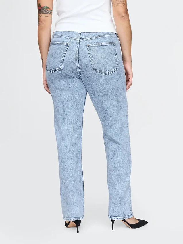 Jeans slim droit taille haute style années 90
