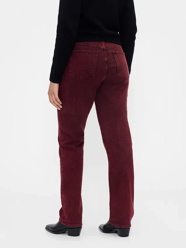 Jeans slim droit taille haute style années 90