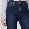 Jeans slim droit taille haute style années 90