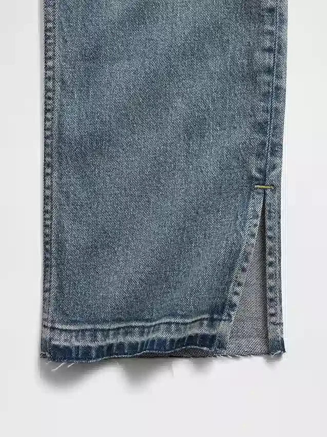 Jeans slim droit taille haute style années 90