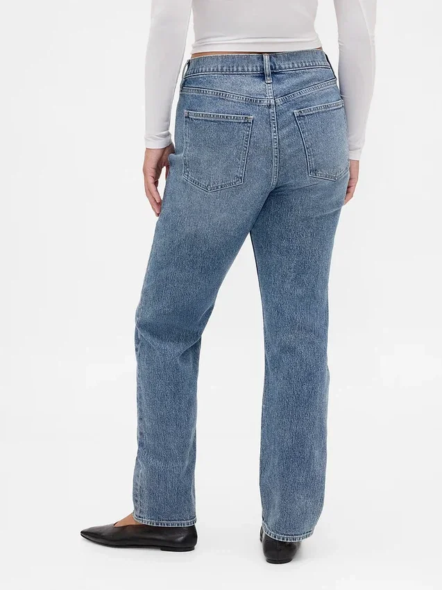 Jeans slim droit taille haute style années 90