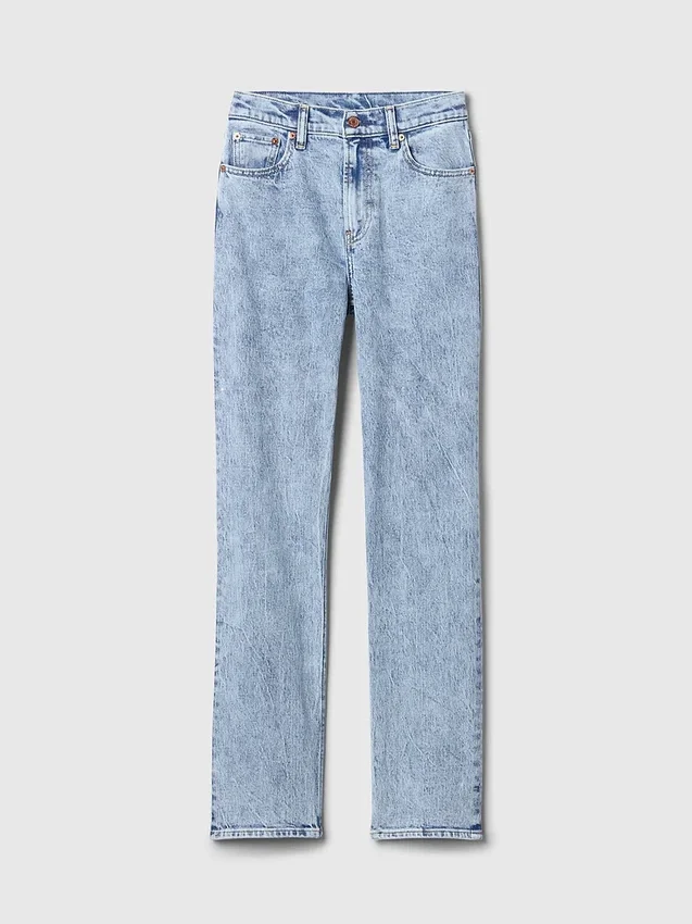 Jeans slim droit taille haute style années 90