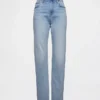 Jeans slim droit taille haute style années 90