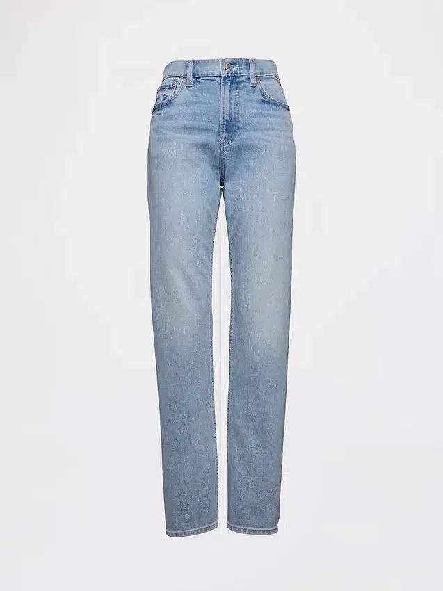 Jeans slim droit taille haute style années 90