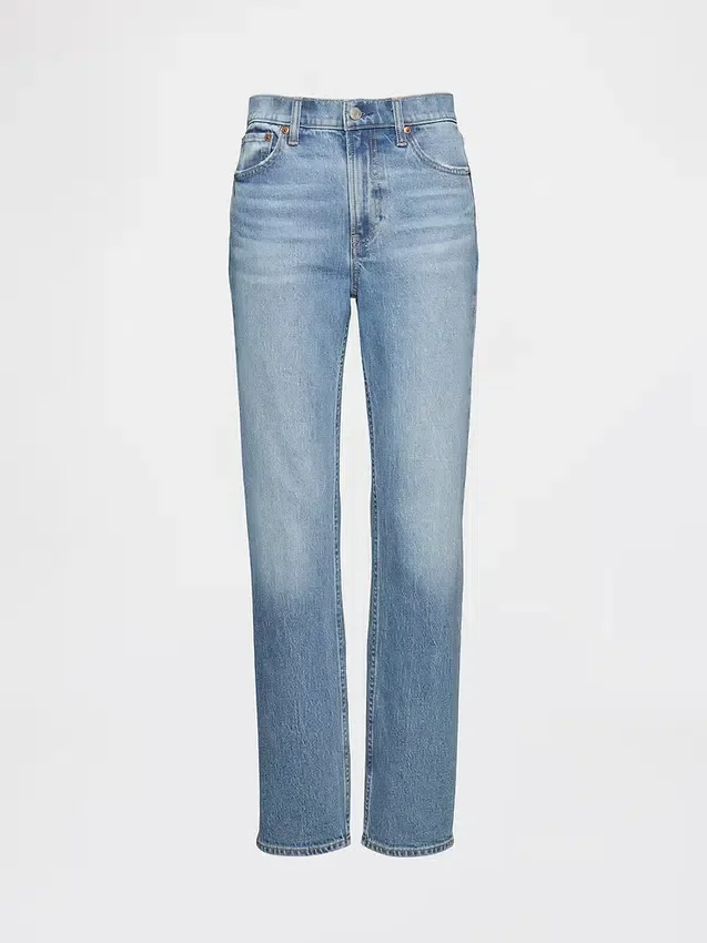 Jeans slim droit taille haute style années 90