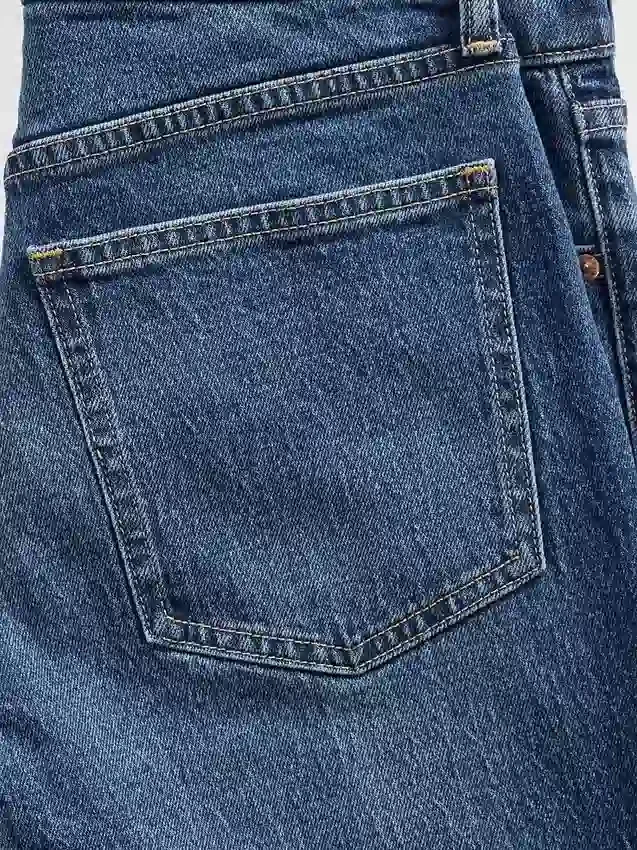 Jeans slim droit taille haute style années 90