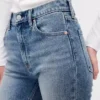 Jeans slim droit taille haute style années 90