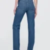 Jeans slim droit taille haute style western des années 90