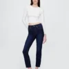Jeans slim vintage à taille haute