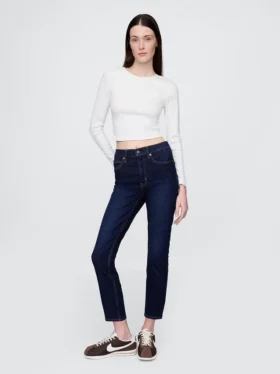 Jeans slim vintage à taille haute