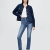 Jeans slim vintage à taille haute