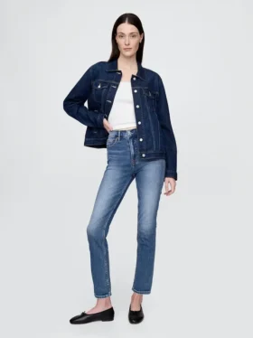 Jeans slim vintage à taille haute