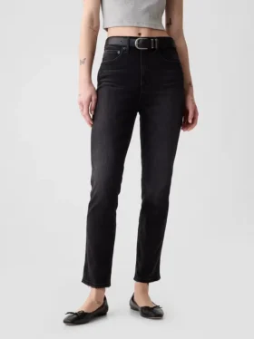 Jeans slim vintage à taille haute