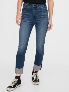Jeans slim vintage à taille haute