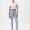 Jeans slim vintage à taille haute