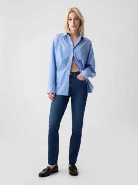 Jeans slim vintage à taille haute