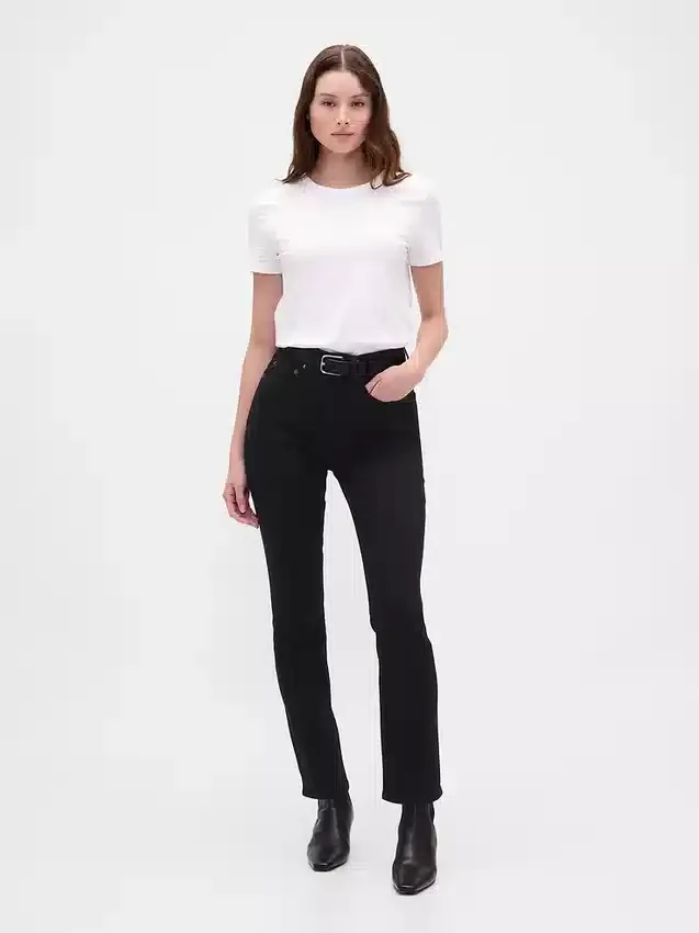 Jeans slim vintage à taille haute