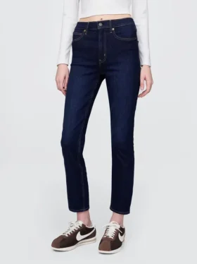 Jeans slim vintage à taille haute