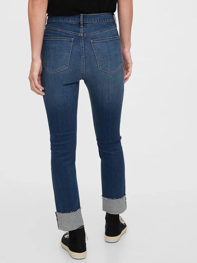Jeans slim vintage à taille haute