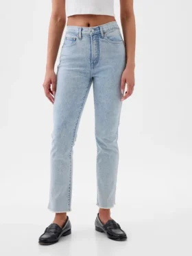 Jeans slim vintage à taille haute