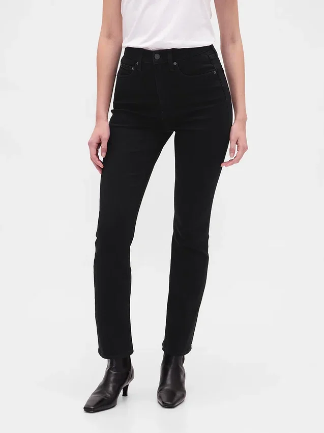 Jeans slim vintage à taille haute