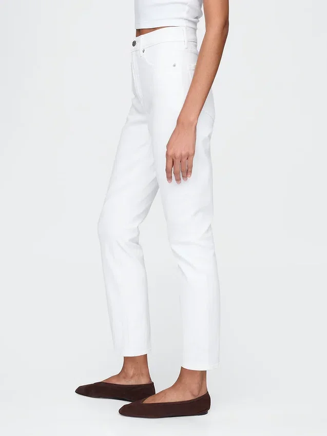 Jeans slim vintage à taille haute